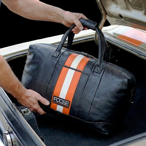 Foose Performance × Grand Prix Originals – Vintage Leather Duffel Bag